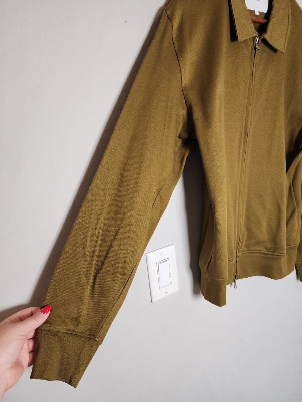 Norse Projects Andreas Track Jacket Zip Up Sweatshirt Olive Green 100% Cotton XL - Picture 14 of 16